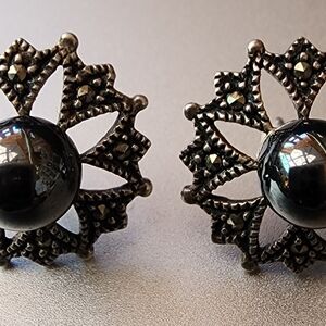 Elegant Black Stud Earrings